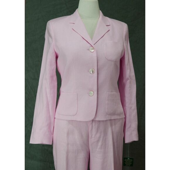💥HP! Pink linen Ralph Lauren suit 12 reg / 14P. ⚜️ - Picture 2 of 9